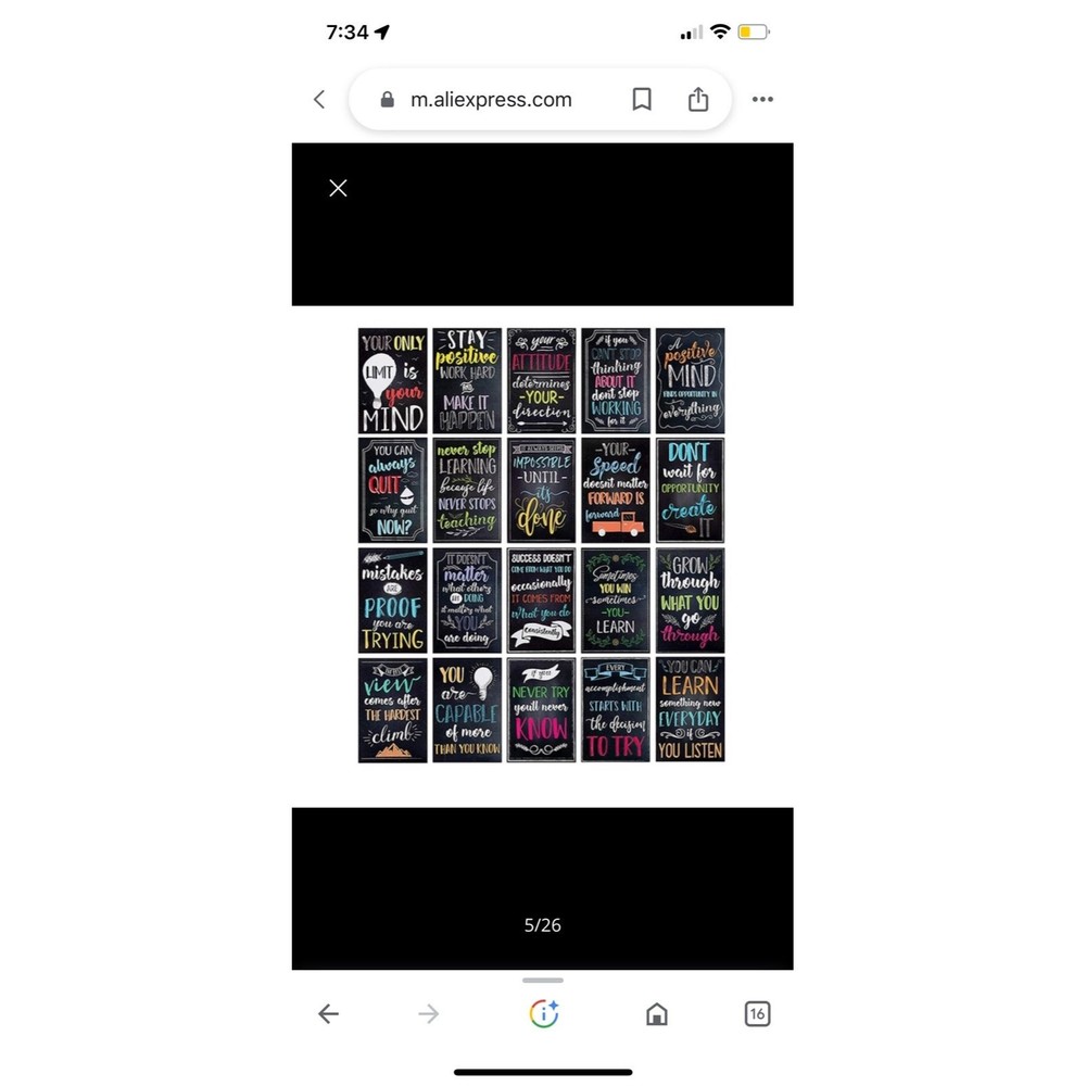 24 pack of posters with inspirational quotes
